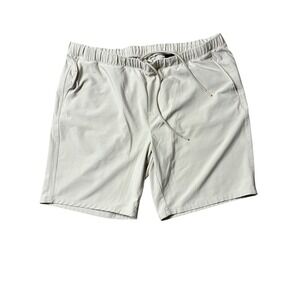 Mens Greg Norman ML75 Active Performance Golf Shorts Drawstring Waist Beige